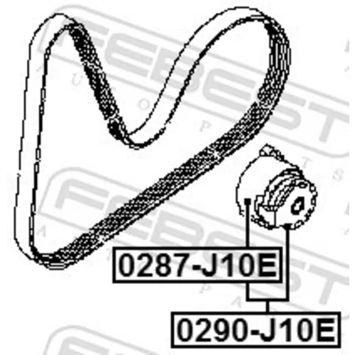 Napínacia kladka rebrovaného klinového remeňa FEBEST 0287-J10E - obr. 1