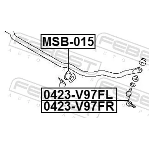 Tyč/Vzpera stabilizátora FEBEST 0423-V97FR - obr. 1