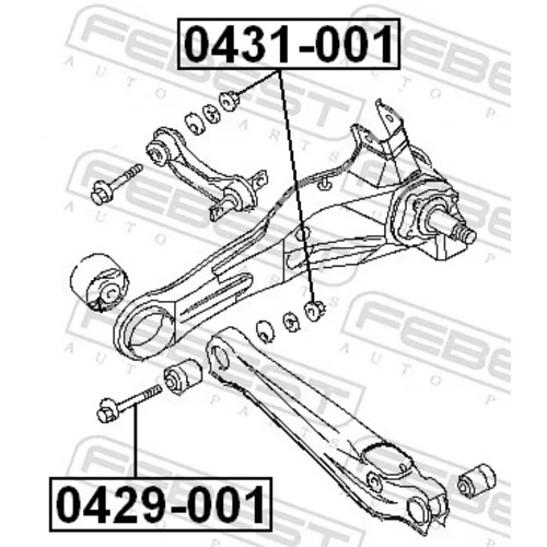 Skrutka pre nastavenie odklonu kolesa FEBEST 0429-001 - obr. 1