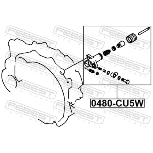 Pomocný spojkový valec FEBEST 0480-CU5W - obr. 1