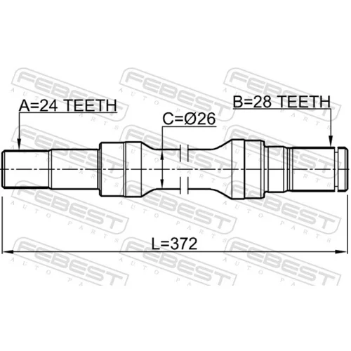 Hnací hriadeľ 0512-M323RH /FEBEST/ - obr. 1