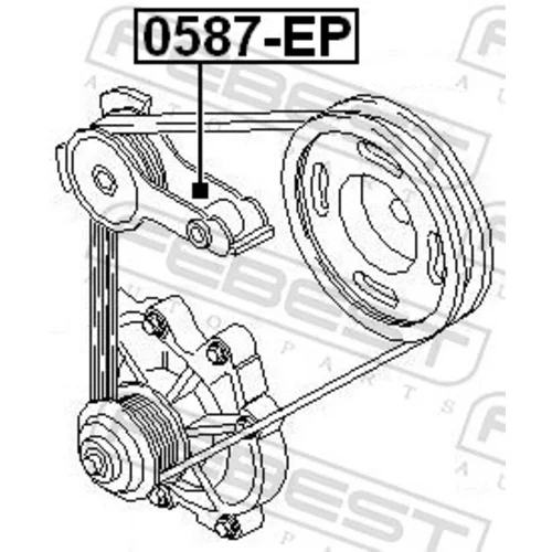 Napínacia kladka rebrovaného klinového remeňa FEBEST 0587-EP - obr. 1