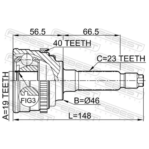 Sada kĺbov hnacieho hriadeľa FEBEST 1110-M100A40 - obr. 1