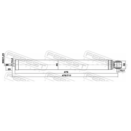 Tlmič pérovania FEBEST 21650805R - obr. 1