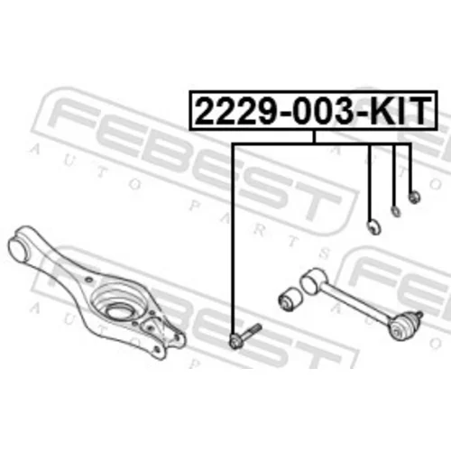 Skrutka pre nastavenie odklonu kolesa FEBEST 2229-003-KIT - obr. 1