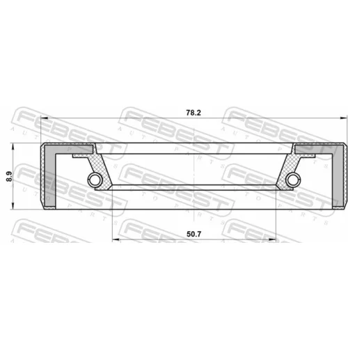 Tesniaci krúžok hriadeľa diferenciálu FEBEST 95FBY-52780909X - obr. 1