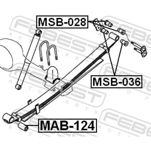 Ložiskové puzdro listovej pružiny FEBEST MAB-124 - obr. 1