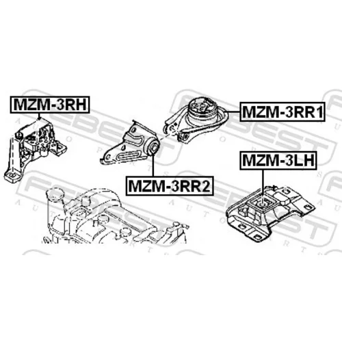 Uloženie motora FEBEST MZM-3LH - obr. 1