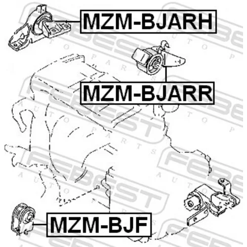 Uloženie motora MZM-BJARH /FEBEST/ - obr. 1