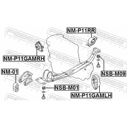 Uloženie motora FEBEST NM-01 - obr. 1