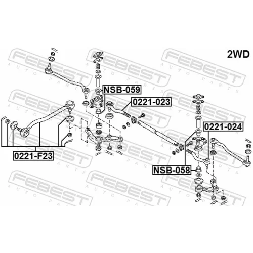 objímka, páka riadenia FEBEST NSB-058 - obr. 1