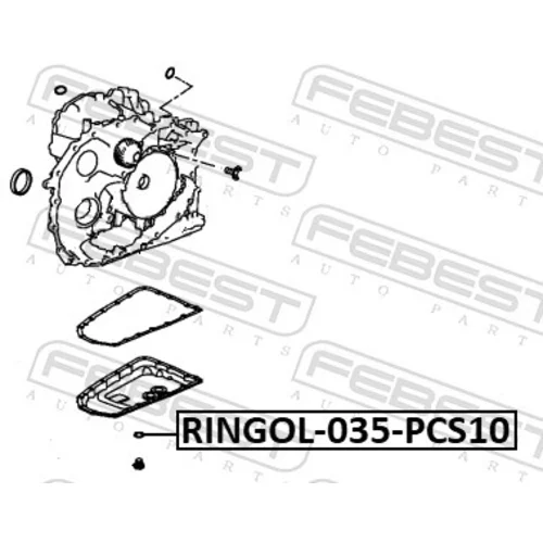 Tesniaci krúžok výpustnej skrutky oleja FEBEST RINGOL-035-PCS10 - obr. 1