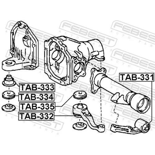 Uloženie, diferenciál FEBEST TAB-332 - obr. 1