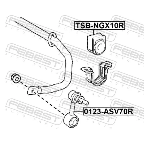 Uloženie priečneho stabilizátora FEBEST TSB-NGX10R - obr. 1