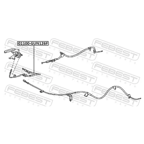 Ťažné lanko parkovacej brzdy FEBEST 01100-GUN126F - obr. 1