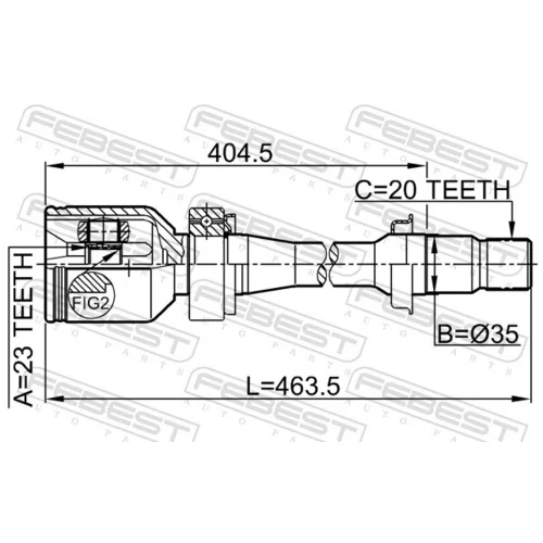 Sada kĺbov hnacieho hriadeľa FEBEST 0111-SXM10RH - obr. 1