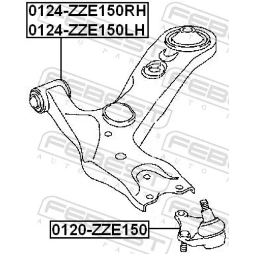 Rameno zavesenia kolies FEBEST 0124-ZZE150LH - obr. 1