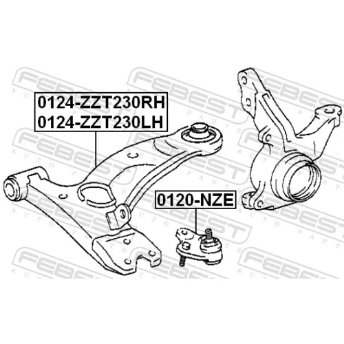 Rameno zavesenia kolies 0124-ZZT230LH /FEBEST/ - obr. 1