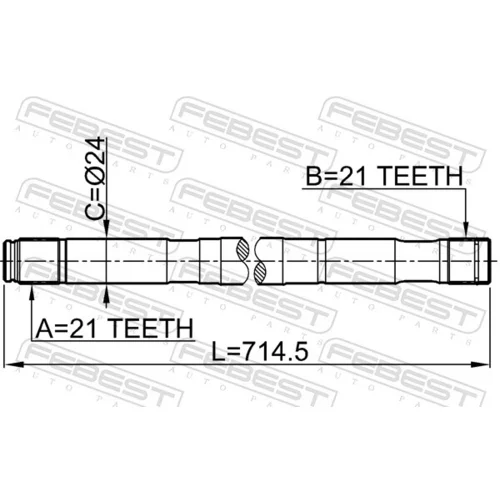 Hnací hriadeľ FEBEST 0212-QG15RH - obr. 1