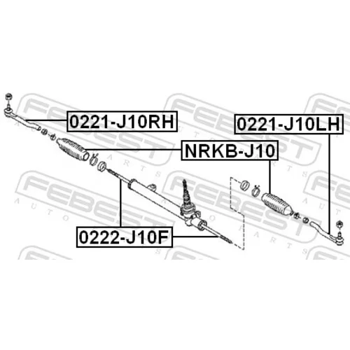 Hlava/čap spojovacej tyče riadenia FEBEST 0221-J10RH - obr. 1