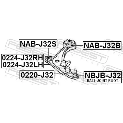 Rameno zavesenia kolies FEBEST 0224-J32LH - obr. 1