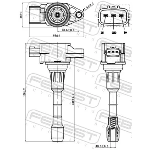 Zapaľovacia cievka FEBEST 02640-008 - obr. 1