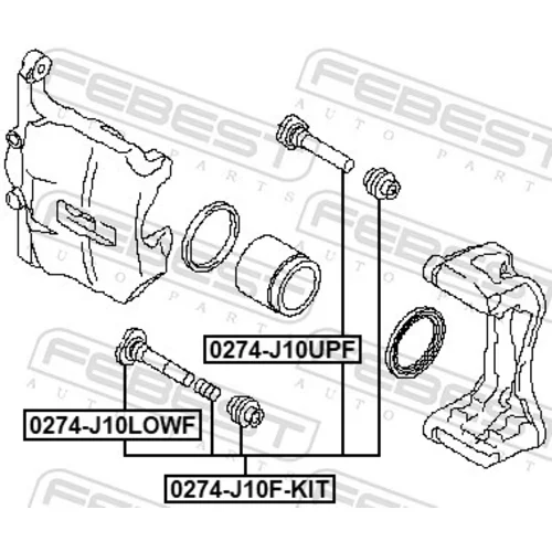 Vodiaci čap brzdového strmeňa FEBEST 0274-J10F-KIT - obr. 1