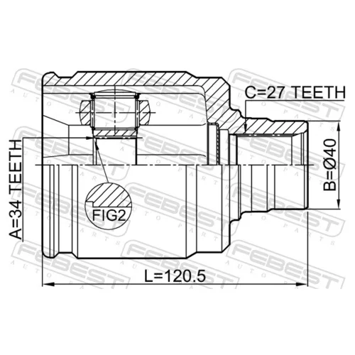 Sada kĺbov hnacieho hriadeľa FEBEST 0311-CL20RH - obr. 1