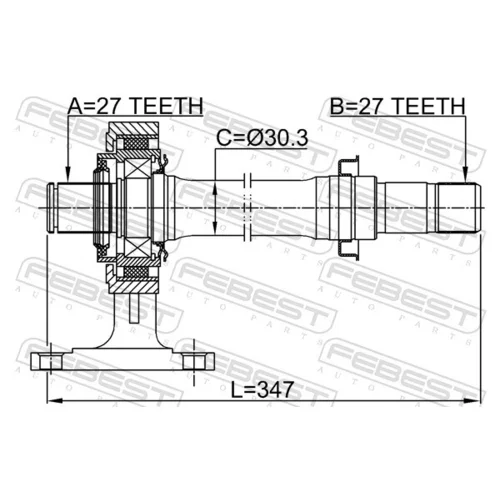 Hnací hriadeľ FEBEST 0312-LX15RH - obr. 1