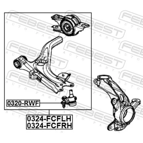 Zvislý/nosný čap FEBEST 0320-RWF - obr. 1