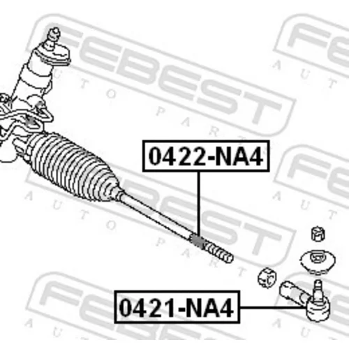 Axiálny čap tiahla riadenia FEBEST 0422-NA4 - obr. 1