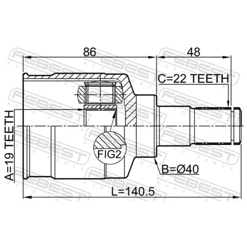 Sada kĺbov hnacieho hriadeľa FEBEST 0711-RG413RH - obr. 1