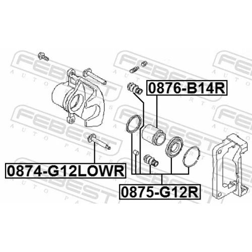 Piest brzdového strmeňa FEBEST 0876-B14R - obr. 1