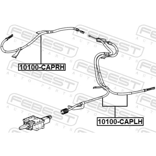 Ťažné lanko parkovacej brzdy FEBEST 10100-CAPLH - obr. 1