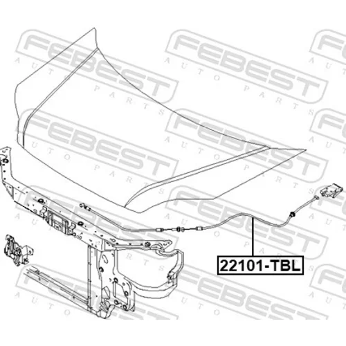 Lanko pre otváranie kapoty motora FEBEST 12101-TBL - obr. 1