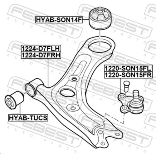 Rameno zavesenia kolies FEBEST 1224-D7FLH - obr. 1