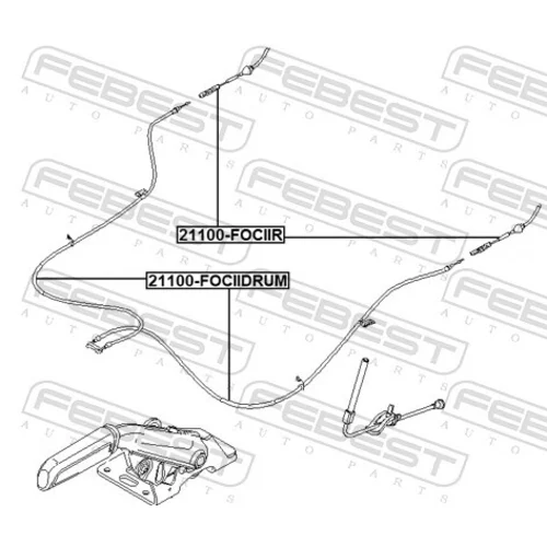 Ťažné lanko parkovacej brzdy FEBEST 21100-FOCIIDRUM - obr. 1