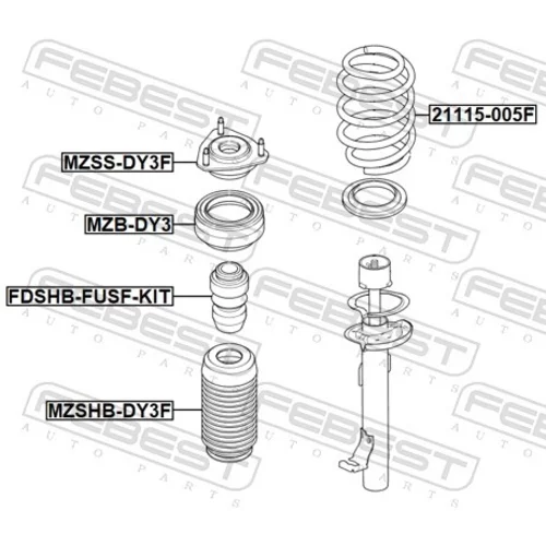 Pružina podvozku FEBEST 21115-005F - obr. 1