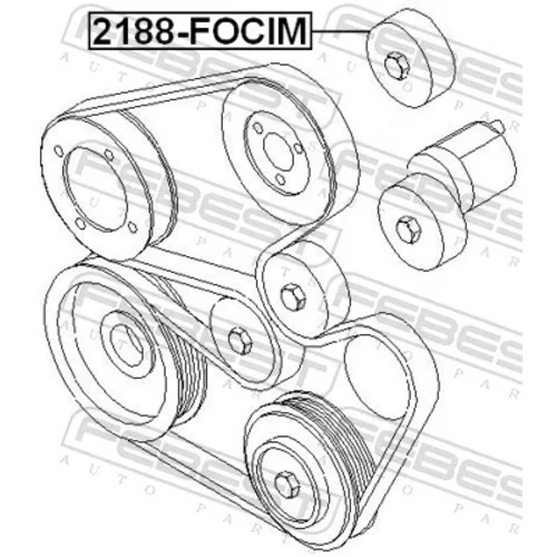 Vratná/vodiaca kladka rebrovaného klinového remeňa FEBEST 2188-FOCIM - obr. 1