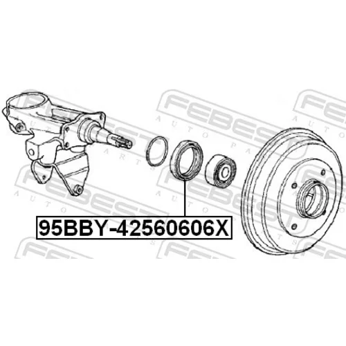 Tesniaci krúžok, Náboj kolesa 95BBY-42560606X /FEBEST/ - obr. 1