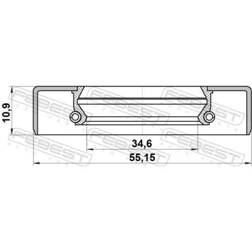 Radiálny tesniaci krúžok hnacieho hriadeľa FEBEST 95GDS-36551111X - obr. 1