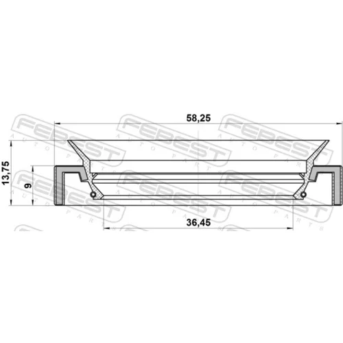 Tesniaci krúžok hriadeľa diferenciálu FEBEST 95HAY-38580914C - obr. 1