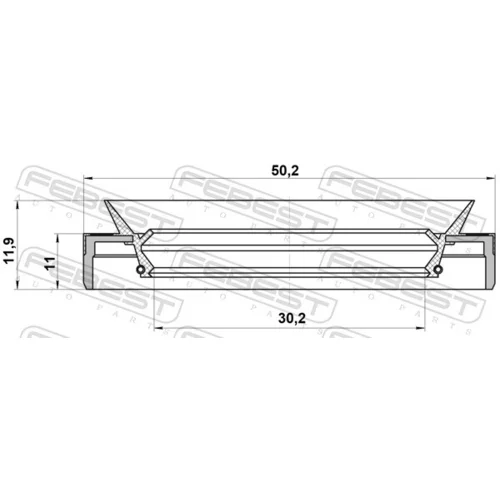 Tesniaci krúžok hriadeľa diferenciálu FEBEST 95MFW-32501112R - obr. 1