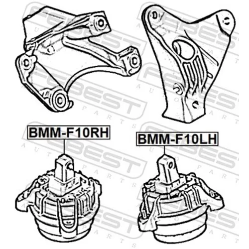 Uloženie motora BMM-F10LH /FEBEST/ - obr. 1