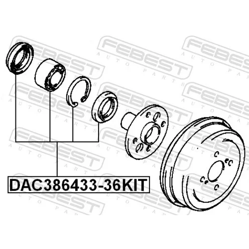 Ložisko kolesa - opravná sada FEBEST DAC386433-36KIT - obr. 1