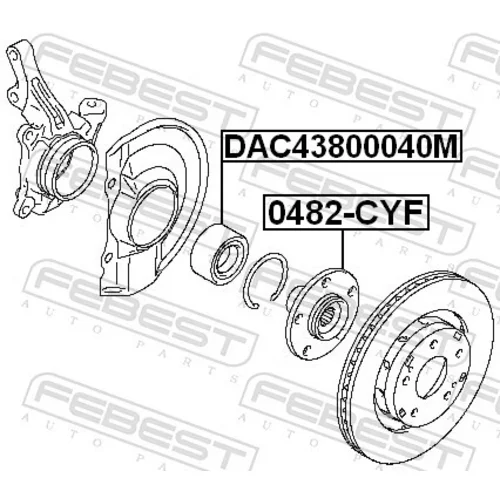 Ložisko kolesa DAC43800040M /FEBEST/ - obr. 1