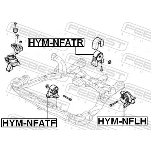 Uloženie motora FEBEST HYM-NFATR - obr. 1