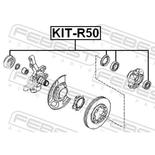 Ložisko hnacieho hriadeľa FEBEST KIT-R50 - obr. 1