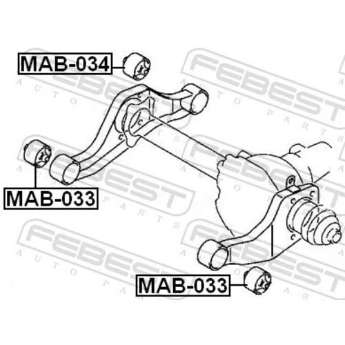 Uloženie, diferenciál FEBEST MAB-034 - obr. 1