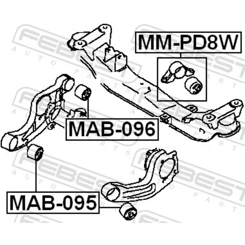 Uloženie, diferenciál FEBEST MAB-096 - obr. 1